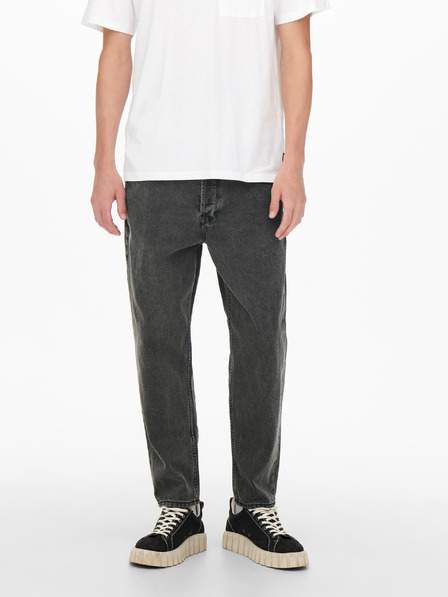 Černé straight fit džíny ONLY & SONS Avi