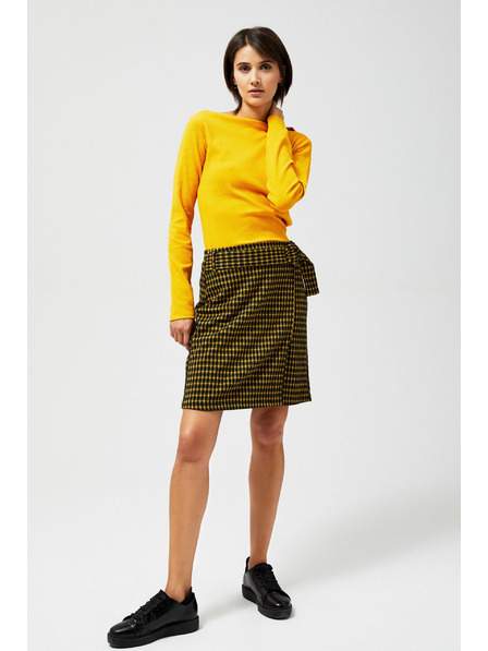 Černo-žlutá dámská kostkovaná sukně Moodo