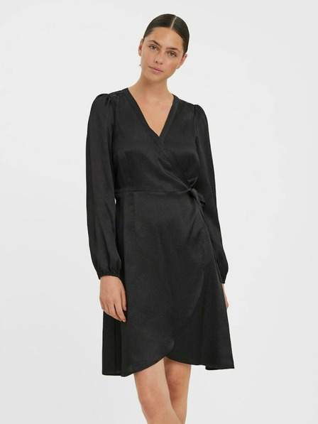 Černé dámské zavinovací šaty Vero Moda Sabi