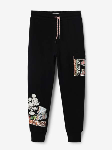 Černé klučičí vzorované tepláky Desigual Mickey