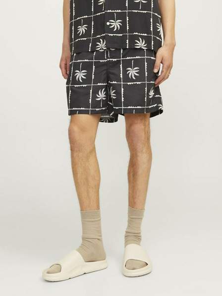 Černé pánské vzorované plavky Jack & Jones Fiji nejlevnější