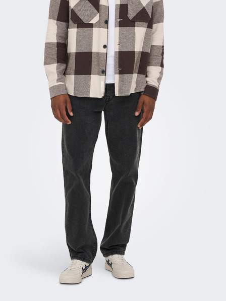 Černé straight fit džíny ONLY & SONS Edge AKCE