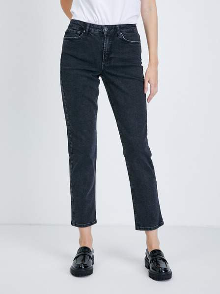 Černé zkrácené straight fit džíny VERO MODA Sara