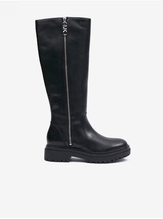 Černé dámské kožené kozačky Michael Kors Regan