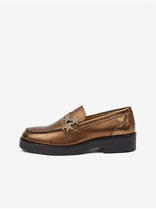 Dámské kožené mokasíny ve zlaté barvě Scotch & Soda Emma AKCE
