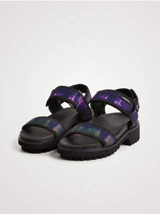 Fialovo-černé dámské sandály Desigual Track Sandal