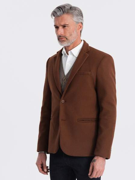Hnědé pánské sako Ombre Clothing