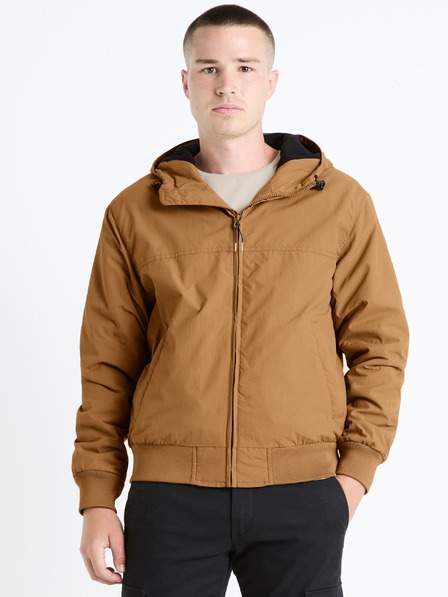 Hnědá pánská bunda Celio Fuhoodie2