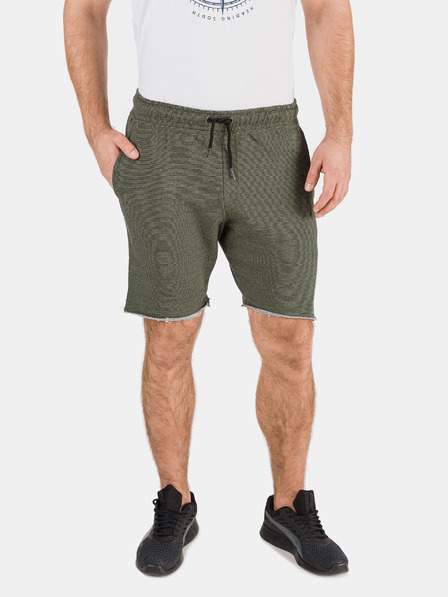 Khaki pánské teplákové kraťasy SAM 73