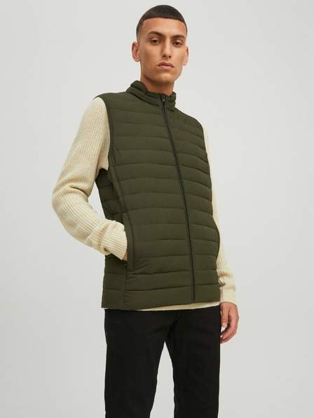 Khaki prošívaná vesta Jack & Jones