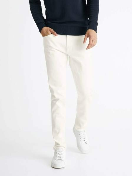 Krémové pánské slim fit džíny Celio Coslim4