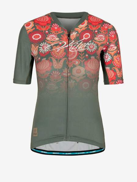 Khaki dámský květovaný cyklistický dres Kilpi ORETI AKCE