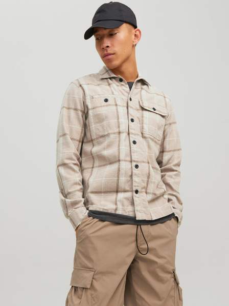 Krémová kostkovaná košile Jack & Jones Ben