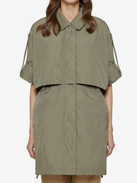 Khaki dámská oversize parka s ohrnutelnými rukávy Geox Pisa