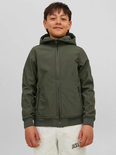 Khaki klučičí softshellová bunda Jack & Jones Basic