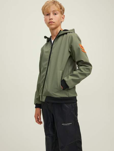Khaki klučičí lehká bunda s kapucí Jack & Jones Classic Waffle VÝPRODEJ