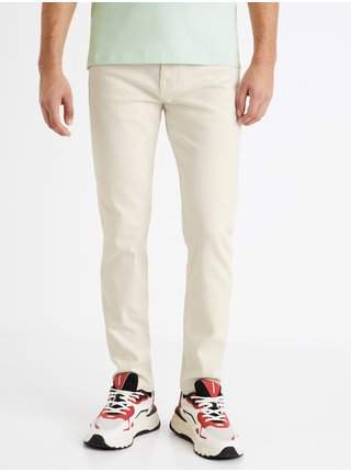 Krémové pánské slim fit džíny Celio C25 Dolasi nejlevnější