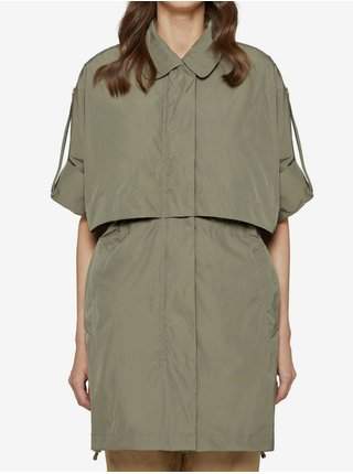 Khaki dámská oversize parka s ohrnutelnými rukávy Geox Pisa