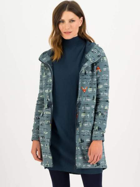 Modrá vzorovaná parka s kapucí Blutsgeschwister Cosyshell Hooded