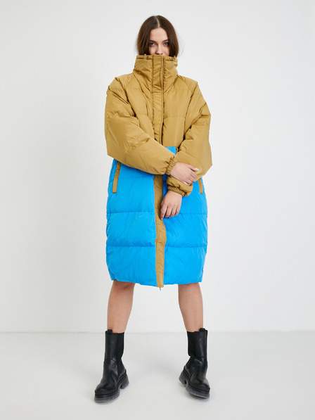 Modro-khaki dámský kabát ICHI