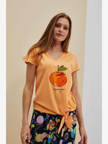 Oranžové tričko s potiskem Moodo