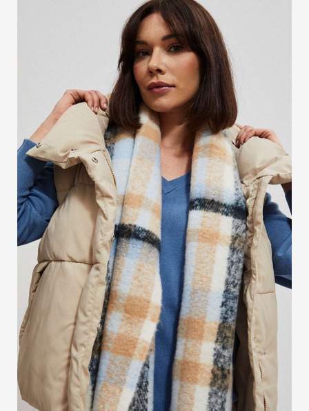 Oranžovo-modrá dámská kostkovaná košile Moodo