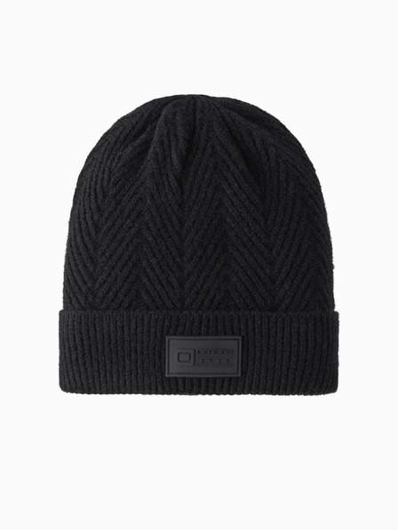 Pánská pletená čepice s nášivkou Ombre Clothing