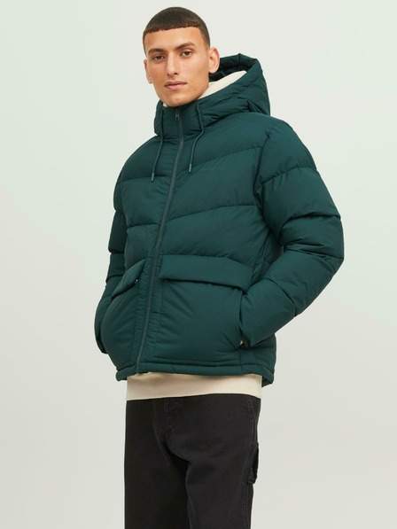 Petrolejová pánská prošívaná zimní bunda Jack & Jones Vester