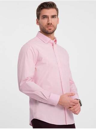 Růžová pánská košile Ombre Clothing