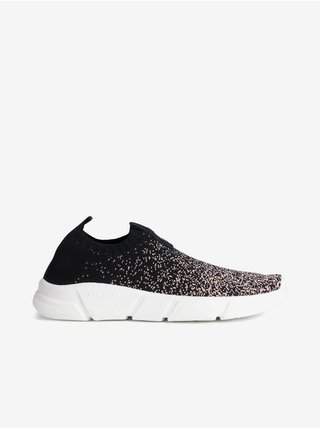Růžovo-černé holčičí slip on tenisky Geox SLEVA