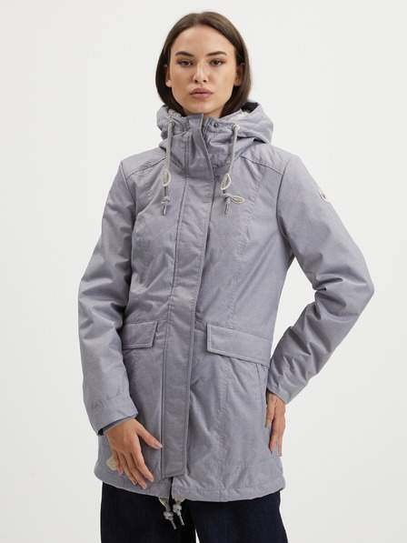 Šedý dámský zimní kabát s kapucí Ragwear Tunned