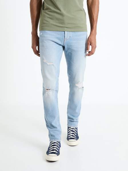 Světle modré pánské slim fit džíny Celio Fostroy