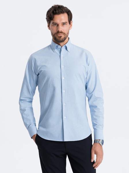 Světle modrá pánská košile Ombre Clothing