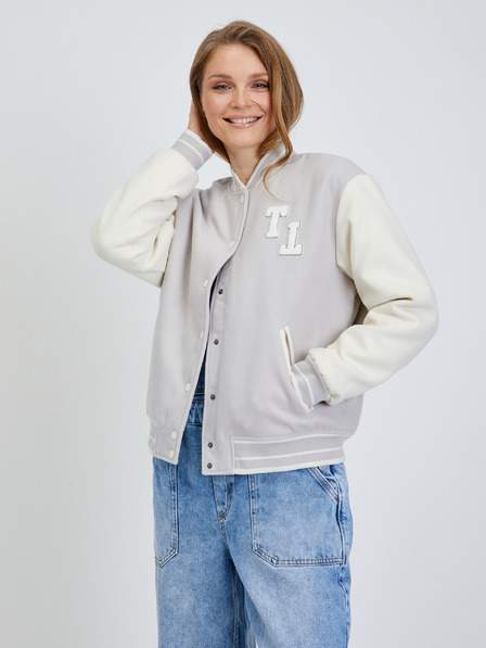 Světle šedý dámský bomber Tom Tailor Denim podzimní bundy