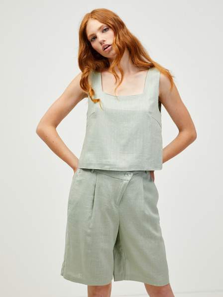 Světle zelené volné cropped tílko VERO MODA Josie