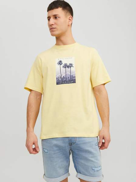 Světle žluté pánské tričko Jack & Jones Splash