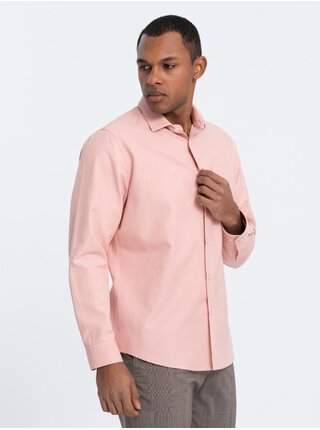 Světle růžová pánská košile Ombre Clothing VÝPRODEJ