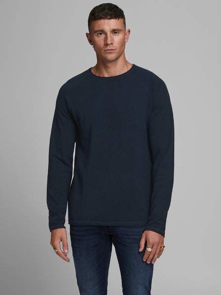 Tmavě modrý pánský basic svetr Jack & Jones Ehill