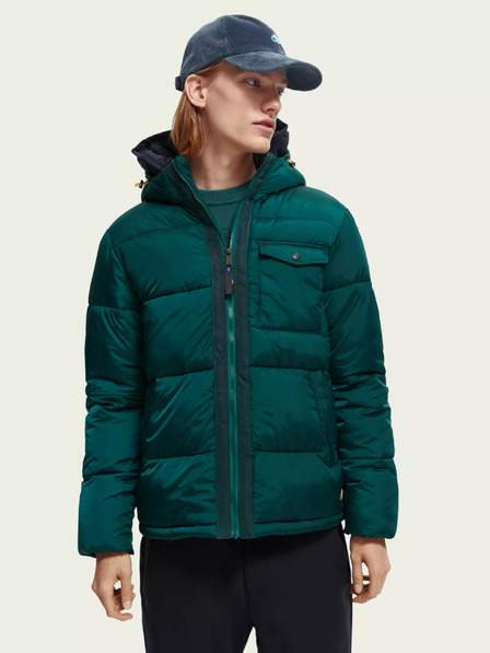 Tmavě zelená pánská zimní bunda Scotch & Soda VÝPRODEJ