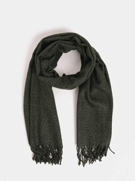 Tmavě zelená žíhaná šála Jack & Jones Solid