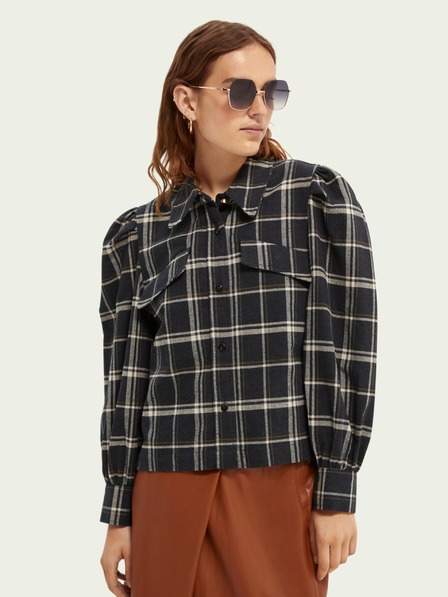 Tmavě modrá dámská kostkovaná lehká bunda Scotch & Soda