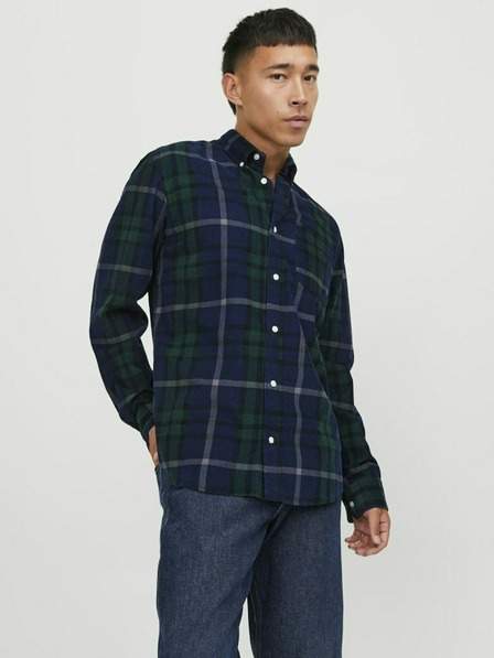 Tmavě modrá pánská kostkovaná košile Jack & Jones Brook AKCE