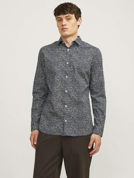 Tmavě modrá pánská vzorovaná košile Jack & Jones Blackpool