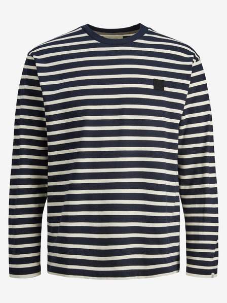 Tmavě modré pánské pruhované tričko Jack & Jones Badge