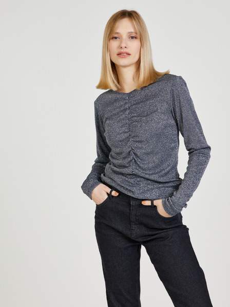 Tmavě šedé dámské tričko s ozdobným detailem Pepe Jeans Dacia