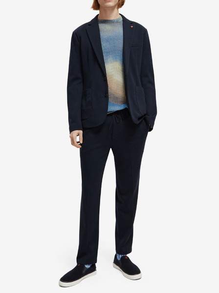 Tmavě modré pánské kalhoty s příměsí vlny Scotch & Soda The Finch