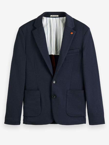 Tmavě modré pánské sako s příměsí vlny Scotch & Soda Unconstructed