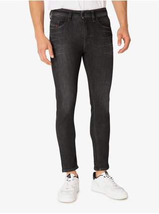 Tmavě šedé pánské zkrácené skinny fit džíny Diesel Thommer