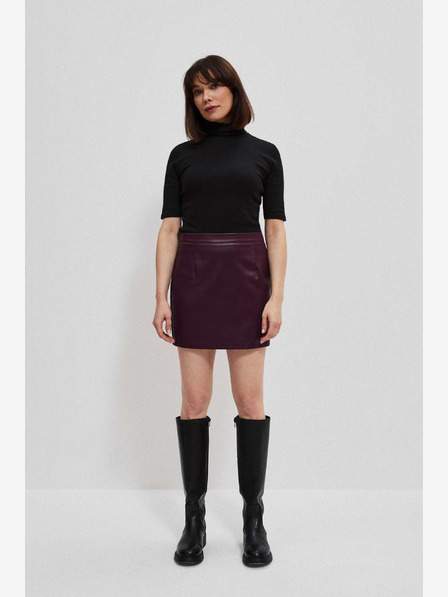 Vínová dámská koženková sukně Moodo