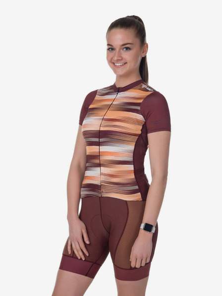 Vínovo-oranžový dámský cyklistický dres Kilpi MOATE VÝPRODEJ